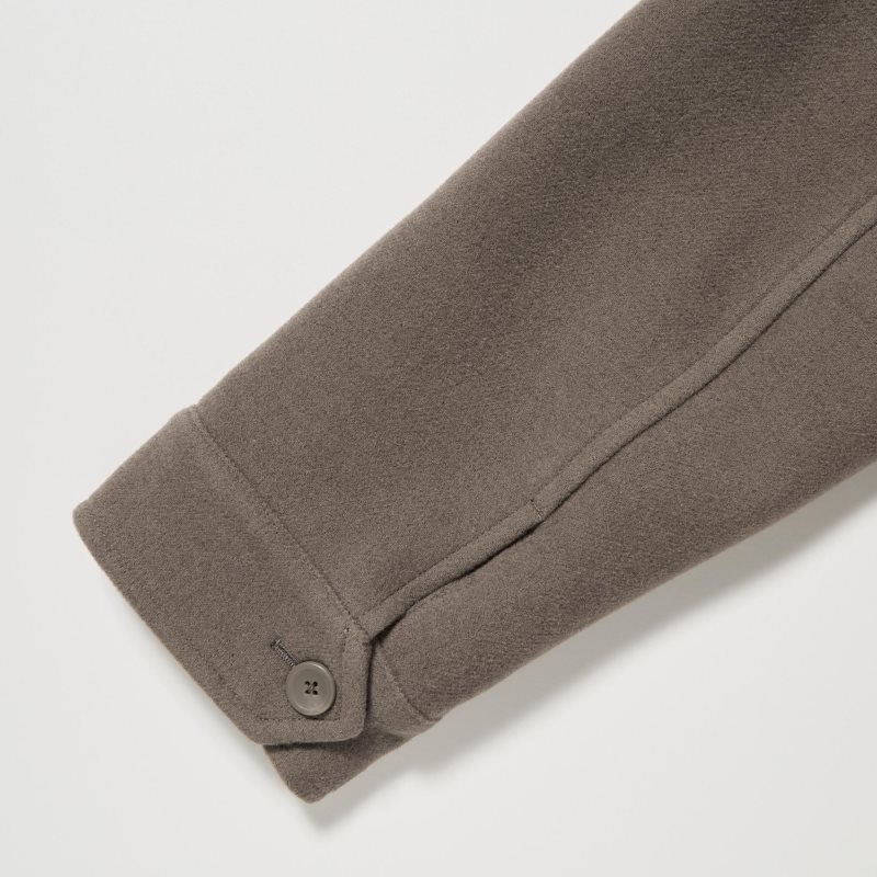 Chaquetas Uniqlo Single Collar Short Hombre Marrones | 6614227