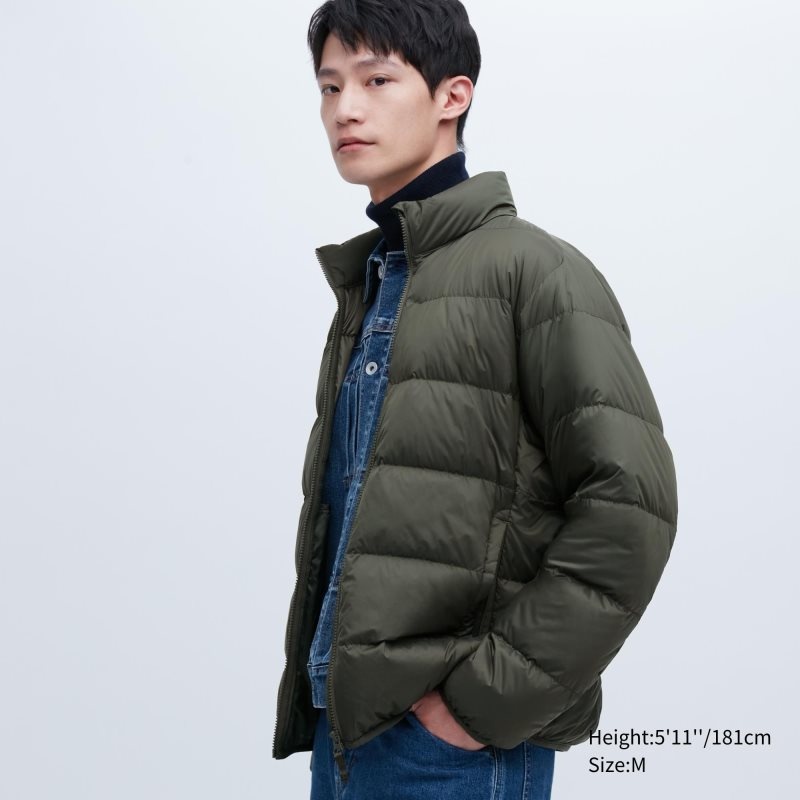 Chaquetas Uniqlo Ultra Light Down 3d Cut Wide Quilt Hombre Verde Oliva | 892128