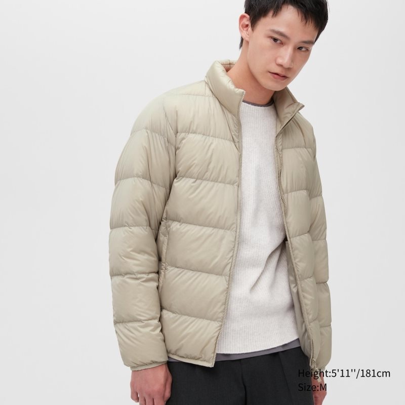 Chaquetas Uniqlo Ultra Light Down 3d Cut Wide Quilt Hombre Beige | 3184689