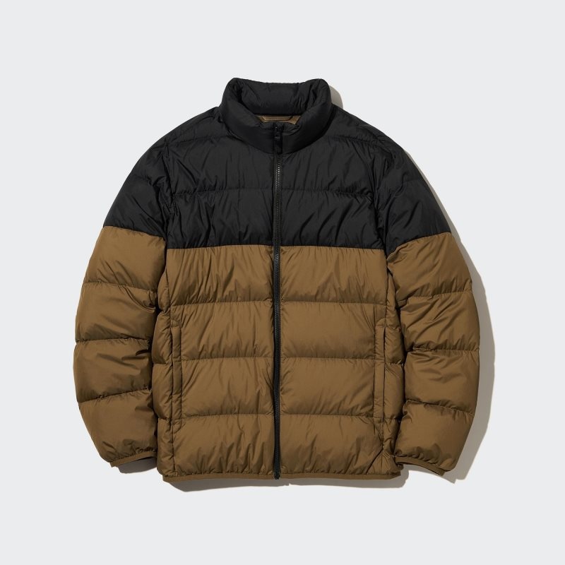 Chaquetas Uniqlo Ultra Light Down 3d Cut Wide Quilt Color Block Hombre Verde Oliva | 3983159