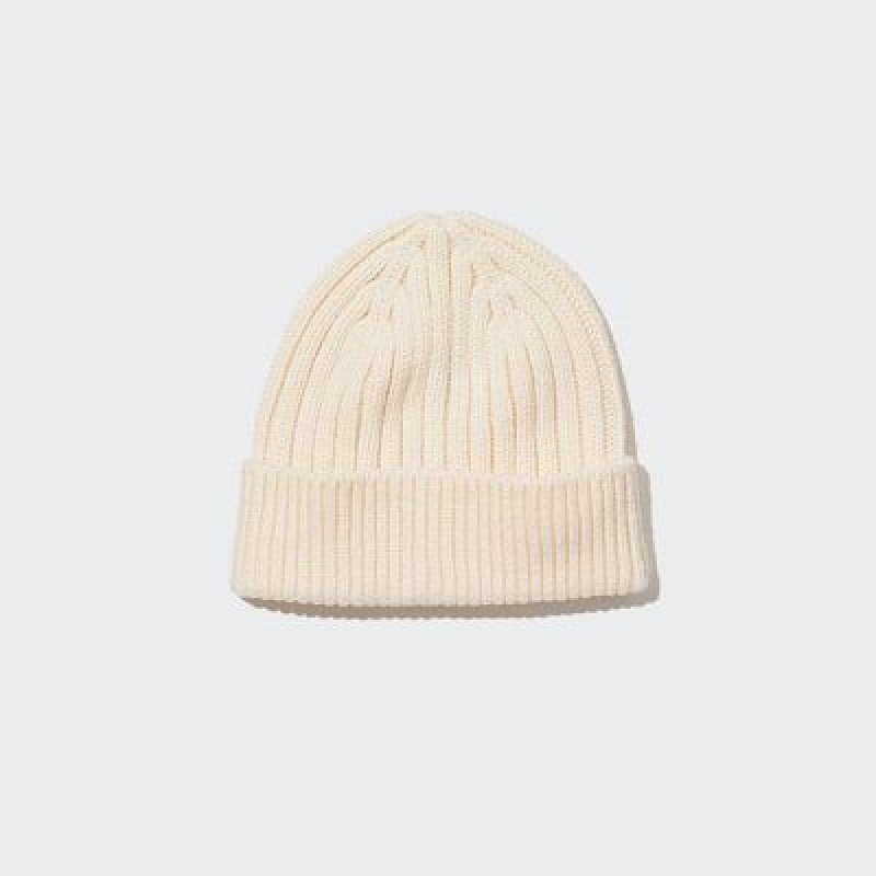 Gorro Uniqlo HEATTECH Ribbed Mujer Blancas | 448056