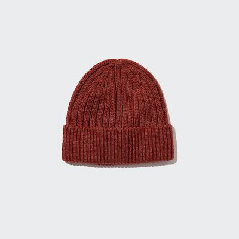 Gorro Uniqlo HEATTECH Ribbed Mujer Rojas | 2034518