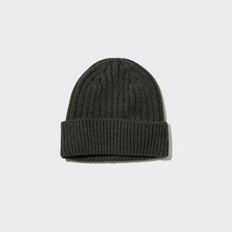 Gorro Uniqlo HEATTECH Ribbed Mujer Verde Oliva | 1805629
