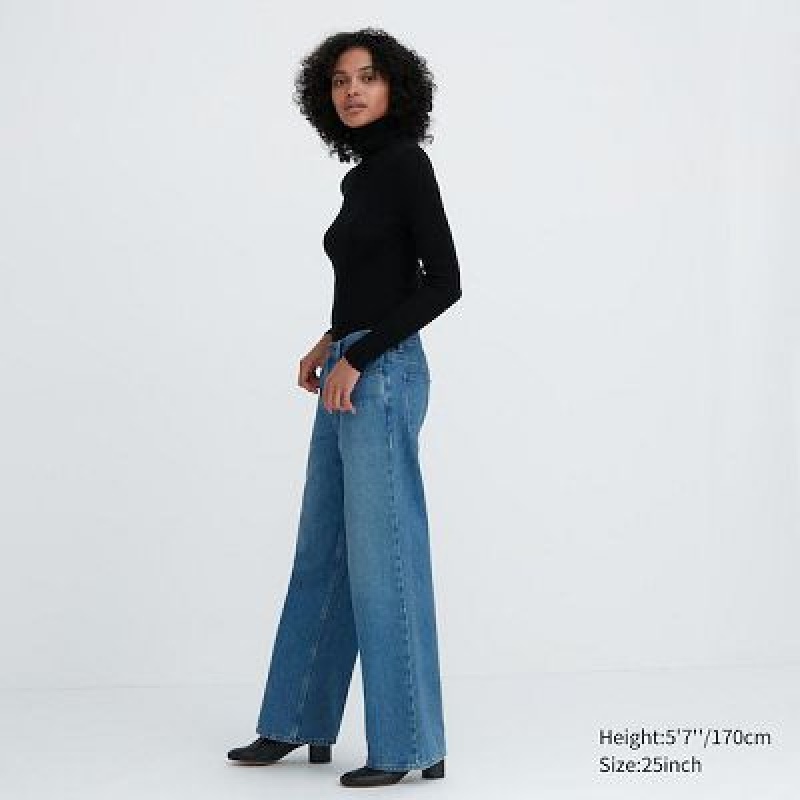 Jeans Uniqlo Baggy Mujer Azules | 5683228