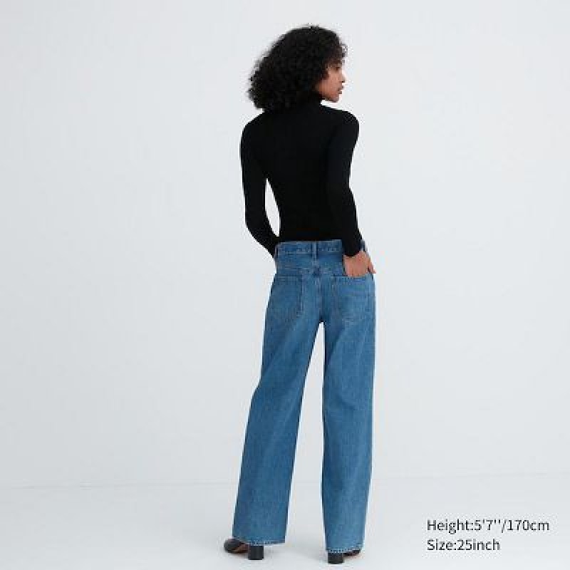 Jeans Uniqlo Baggy Mujer Azules | 5683228