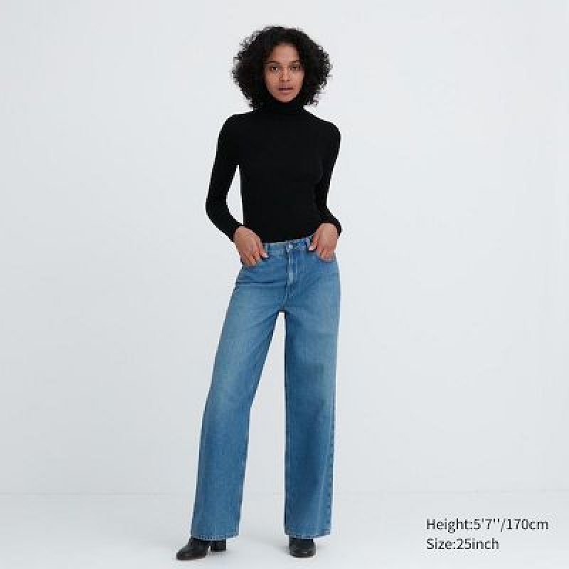 Jeans Uniqlo Baggy Mujer Azules | 5683228
