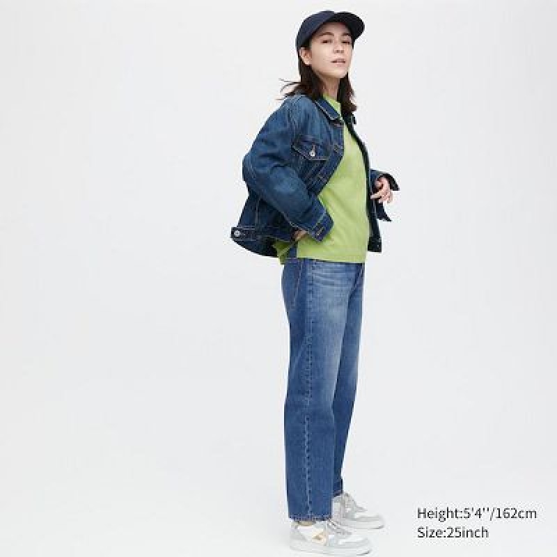 Jeans Uniqlo Boyfriend Tapered Mujer Azules | 8098910