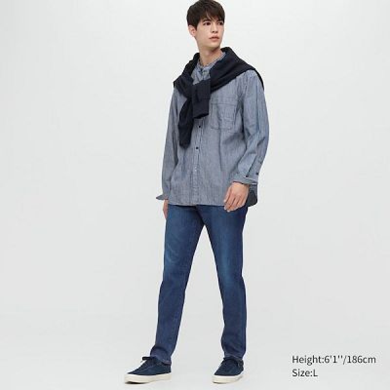 Jeans Uniqlo EZY Ultra Stretch Mujer Azules | 9382029
