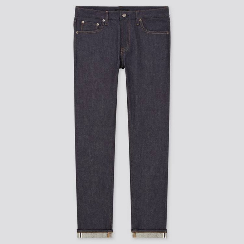 Jeans Uniqlo Selvedge Stretch Slim Fit Hombre Azul Marino | 2224360