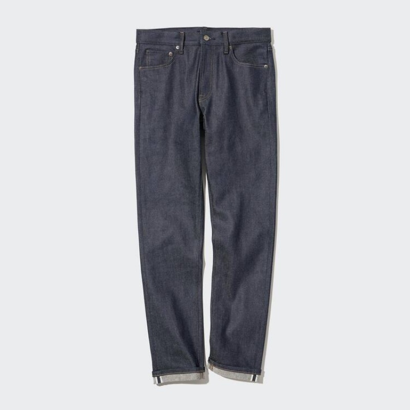 Jeans Uniqlo Selvedge Stretch Slim Fit Hombre Azul Marino | 8860176