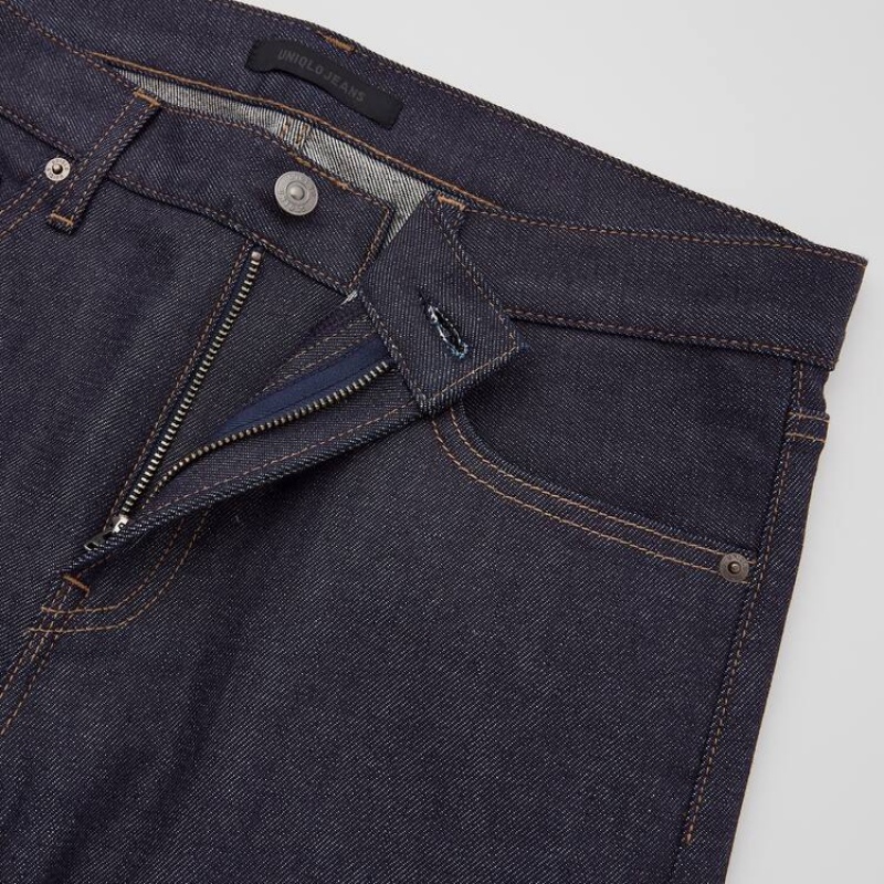 Jeans Uniqlo Selvedge Stretch Slim Fit Hombre Azul Marino | 5956506