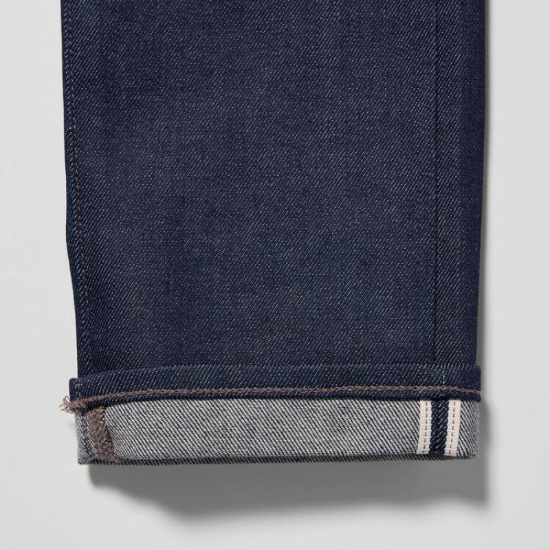 Jeans Uniqlo Stretch Selvedge Slim Fit Hombre Azul Marino | 6085280