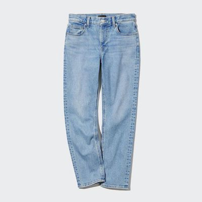Jeans Uniqlo Stretch Slim Straight Mujer Azules | 4895445