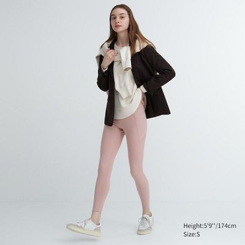 Leggins Uniqlo AIRism UV Protection Pocketed Soft Mujer Rosas | 640701