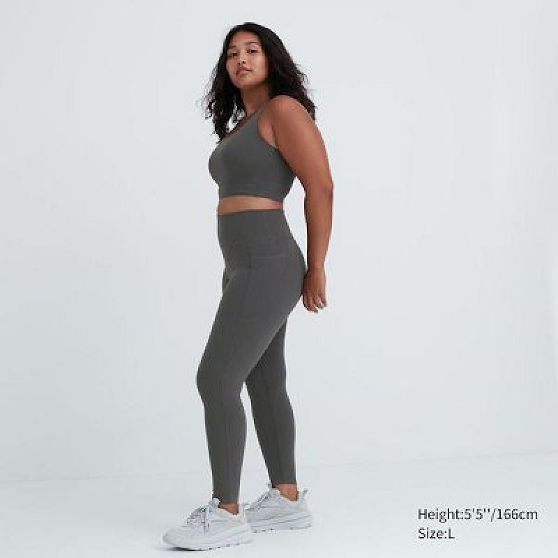 Leggins Uniqlo AIRism UV Protection Pocketed Soft Mujer Gris | 876227