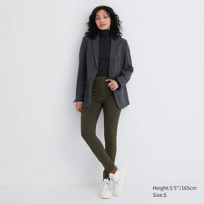 Leggins Uniqlo HEATTECH Ultra Stretch High-Rise Mujer Verde Oliva | 2831369