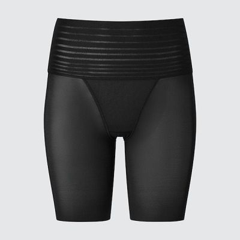 Mallas Uniqlo AIRism Smooth Body Shaper Unlined Half Mujer Negras | 8616645