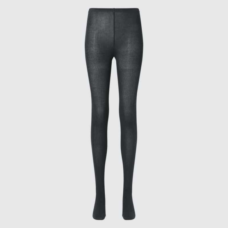 Mallas Uniqlo HEATTECH Ribbed Knitted Mujer Gris | 5636287