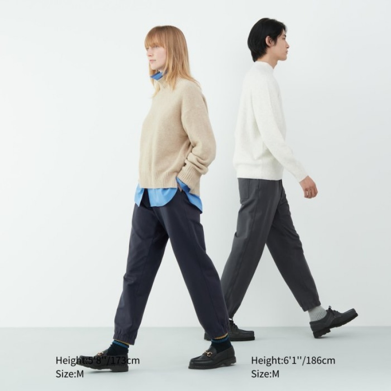 Pantalon Jogger Uniqlo Washed Jersey Mujer Gris | 1641489