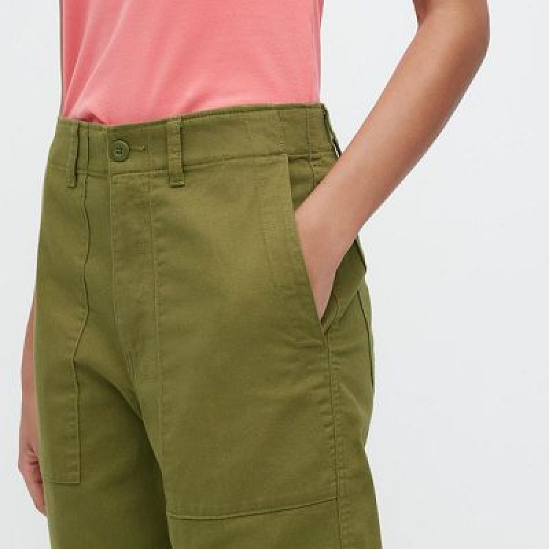 Pantalon Uniqlo Baker Mujer Verde Oliva | 3937516