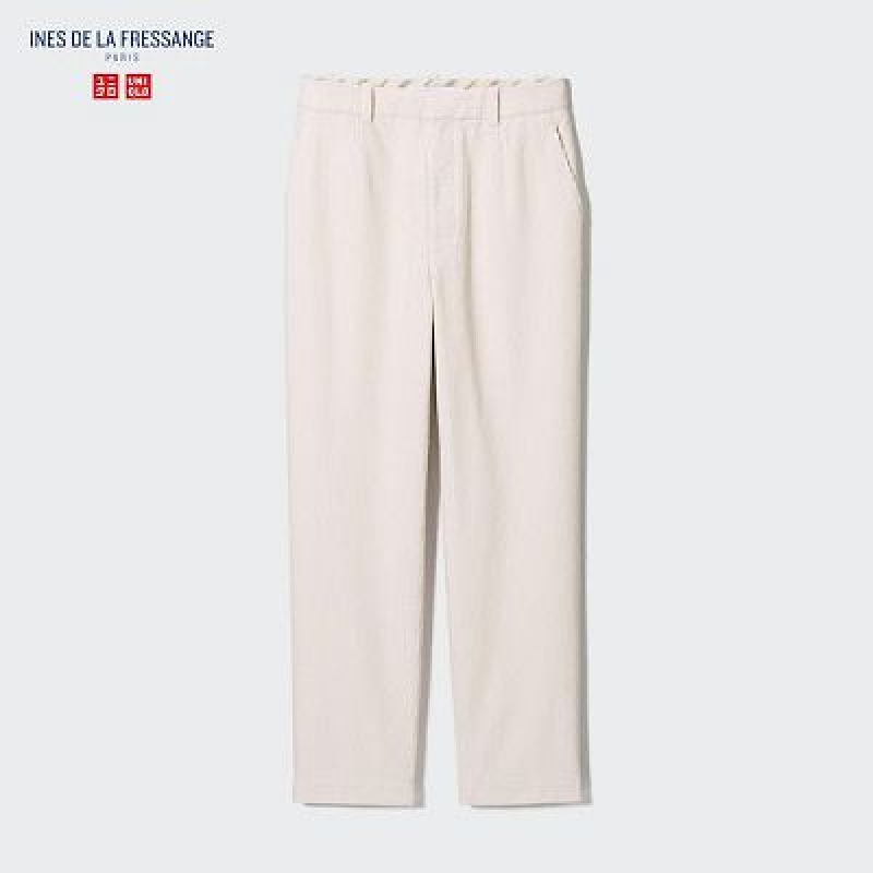 Pantalon Uniqlo Corduroy Tapered Ankle Mujer Blancas | 5752271