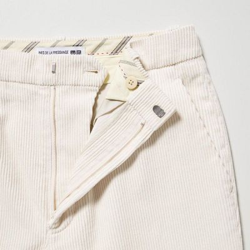 Pantalon Uniqlo Corduroy Tapered Ankle Mujer Blancas | 5752271