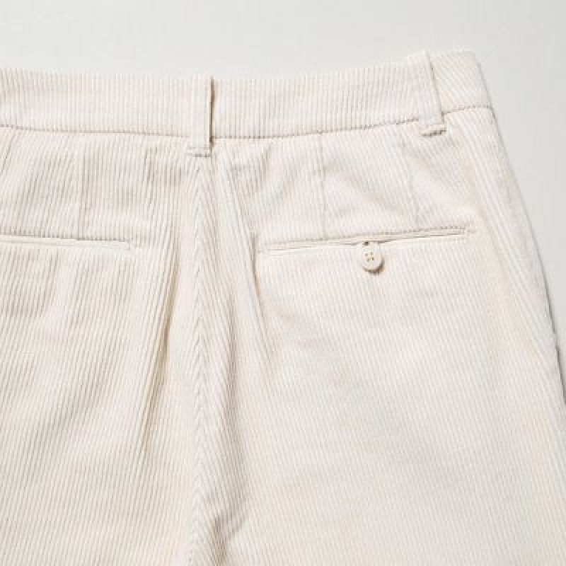 Pantalon Uniqlo Corduroy Tapered Ankle Mujer Blancas | 5752271