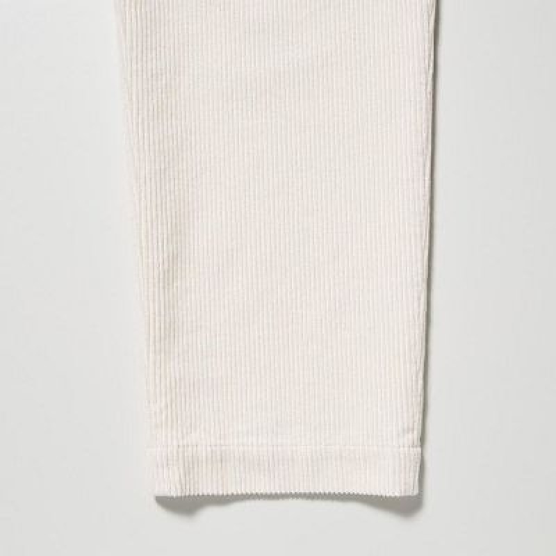 Pantalon Uniqlo Corduroy Tapered Ankle Mujer Blancas | 5752271