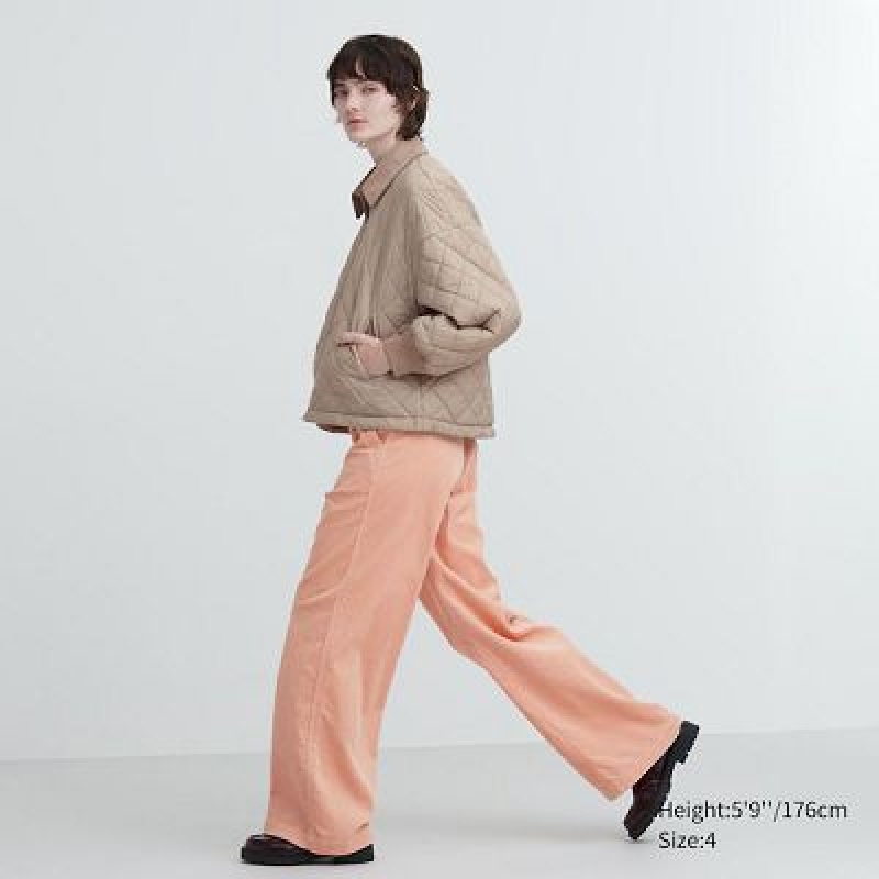 Pantalon Uniqlo Corduroy Wide Mujer Rosas | 1491355
