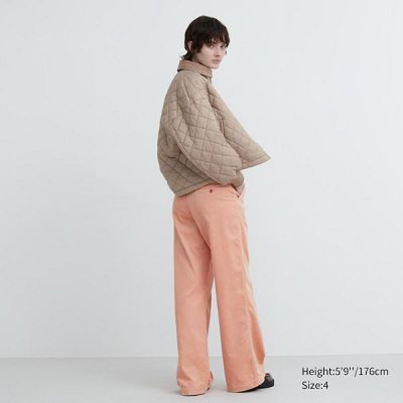 Pantalon Uniqlo Corduroy Wide Mujer Rosas | 1491355