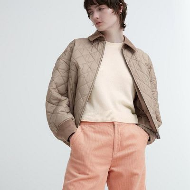 Pantalon Uniqlo Corduroy Wide Mujer Rosas | 1491355