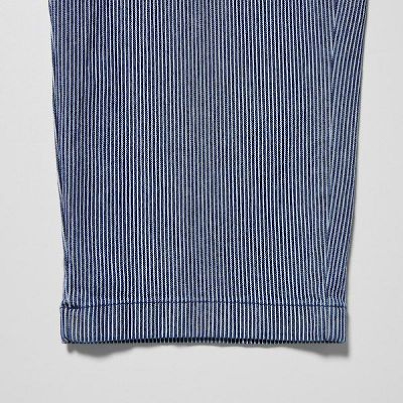 Pantalon Uniqlo Cotton Relaxed Ankle Mujer Azules | 5336677