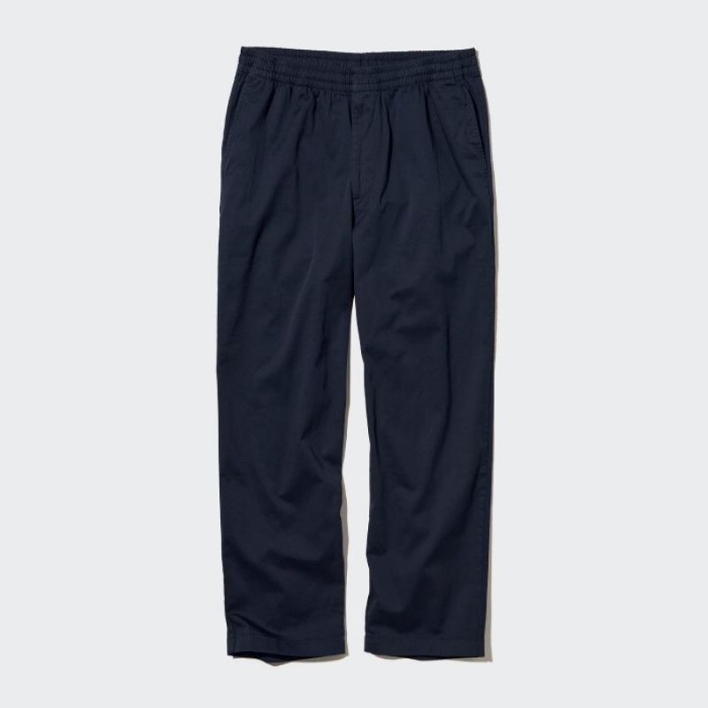 Pantalon Uniqlo Cotton Relaxed Ankle Mujer Azul Marino | 9099799