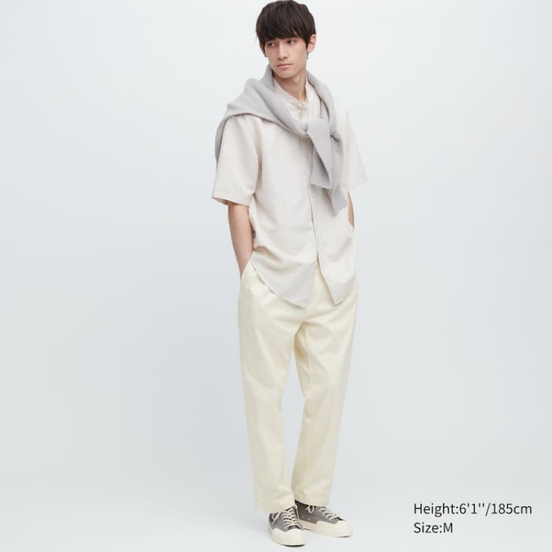 Pantalon Uniqlo Cotton Relaxed Fit Ankle Length Hombre Blancas | 4908204