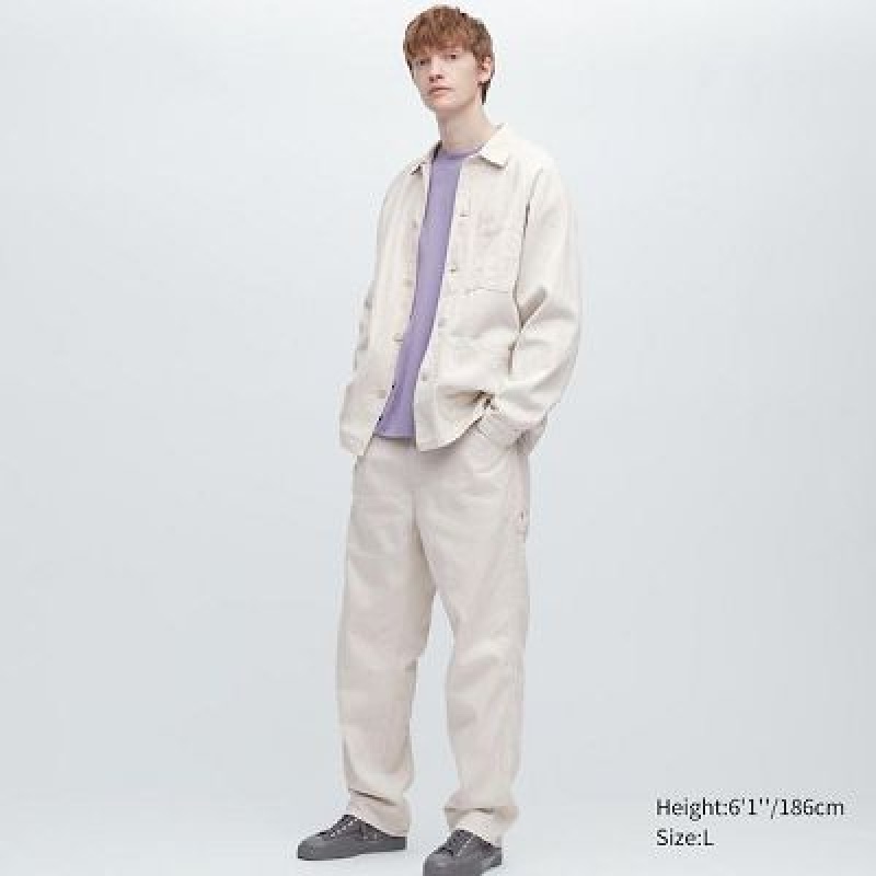 Pantalon Uniqlo Denim Work Mujer Blancas | 4444434