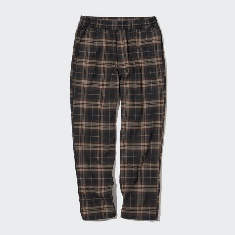 Pantalon Uniqlo Flannel Ankle Length Hombre Marrones | 3205603