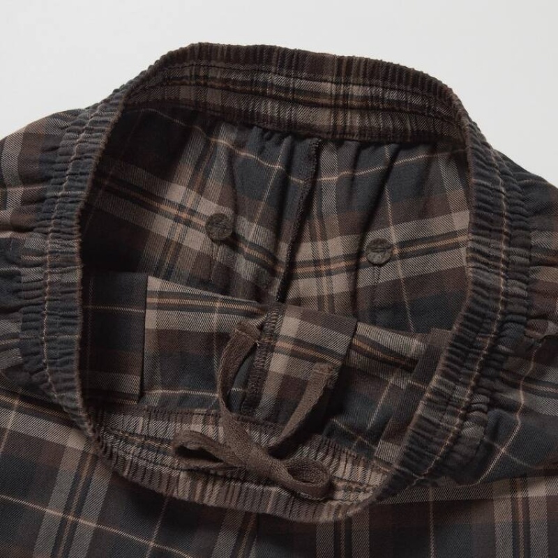 Pantalon Uniqlo Flannel Ankle Length Hombre Marrones | 3205603