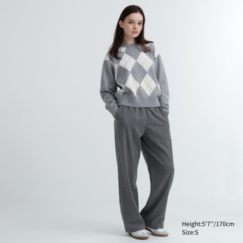 Pantalon Uniqlo Flannel Lounge Mujer Gris | 6275023