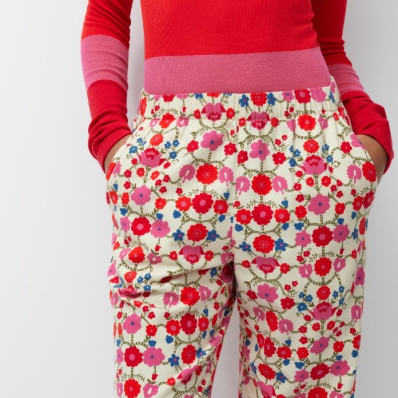 Pantalon Uniqlo Flannel Lounge Mujer Rojas | 3768021