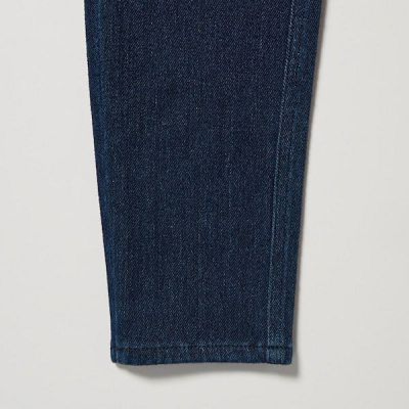 Pantalon Uniqlo HEATTECH Ultra Stretch High-Rise Denim Mujer Azules | 2102433