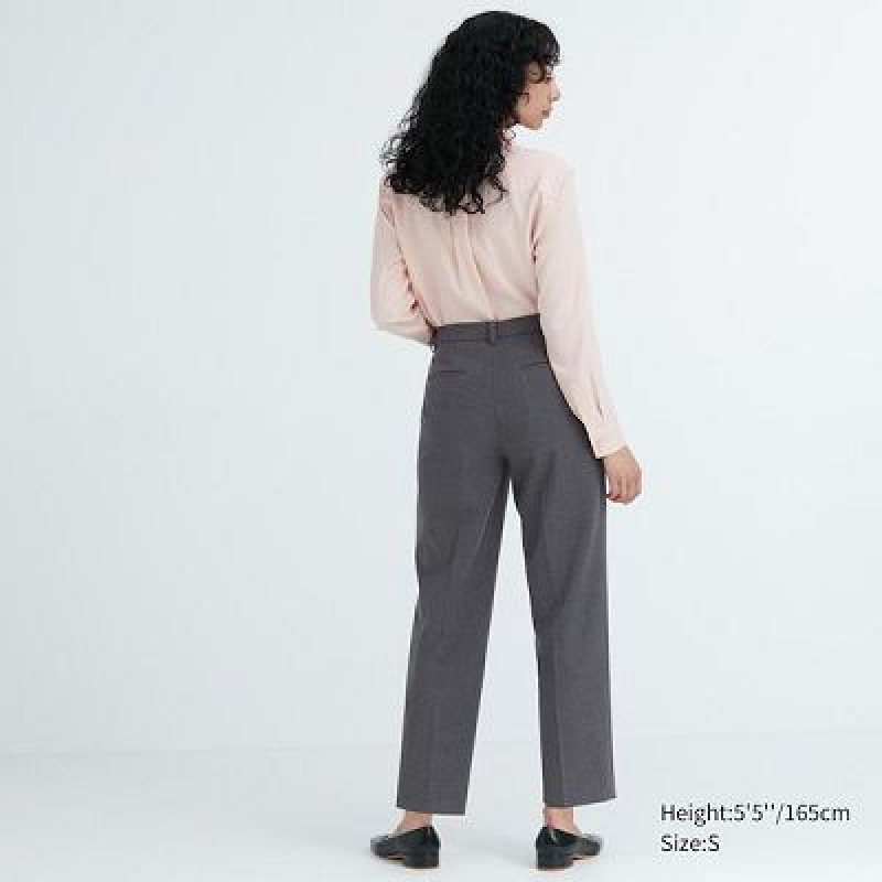 Pantalon Uniqlo Smart Ankle (2-Way Stretch) Mujer Gris | 7639509