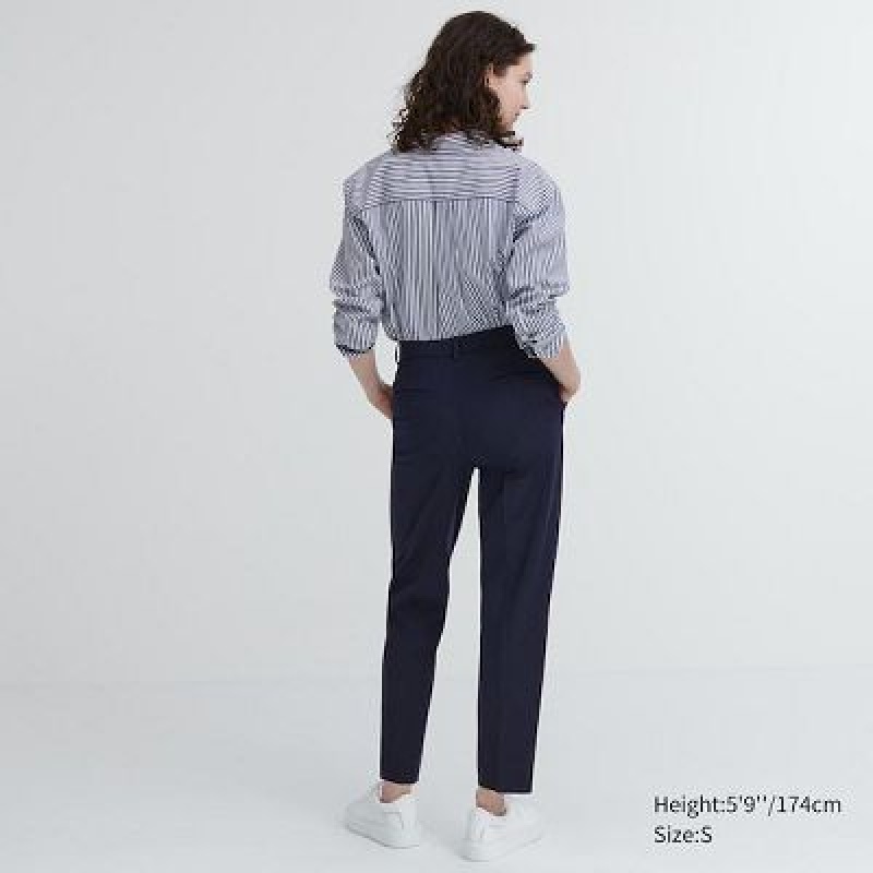 Pantalon Uniqlo Smart Ankle (2-Way Stretch, Tall) Mujer Negras | 8098630