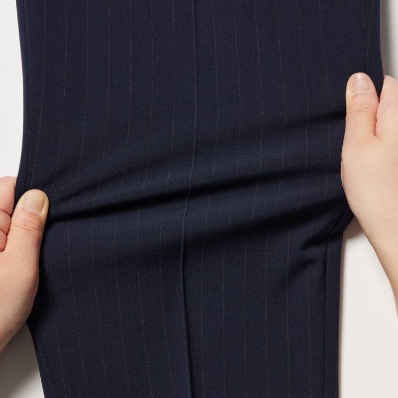 Pantalon Uniqlo Smart Striped Ankle Length Hombre Azul Marino | 7047343