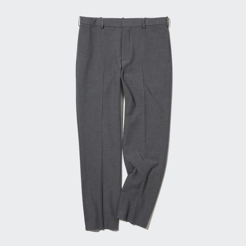 Pantalon Uniqlo Smart Wool-like Ankle Length Hombre Gris | 6416901