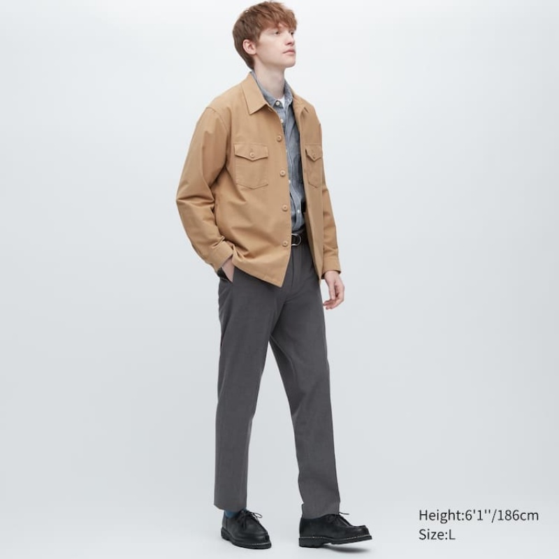 Pantalon Uniqlo Smart Wool-like Ankle Length Hombre Gris | 6416901
