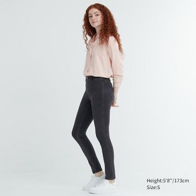 Pantalon Uniqlo Ultra Stretch Denim Mujer Gris | 6676924