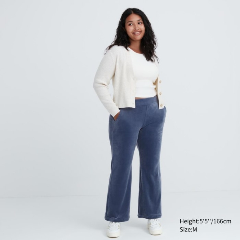 Pantalon Uniqlo Ultra Stretch Smooth Lounge Mujer Azules | 3119798