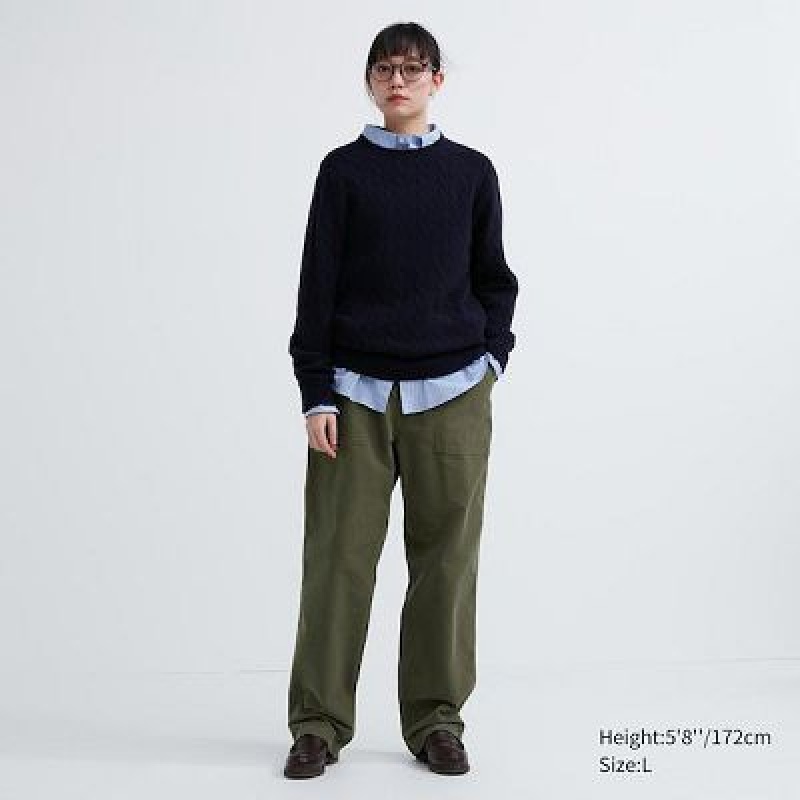 Pantalon Uniqlo Utility Work Mujer Verde Oliva | 4660516