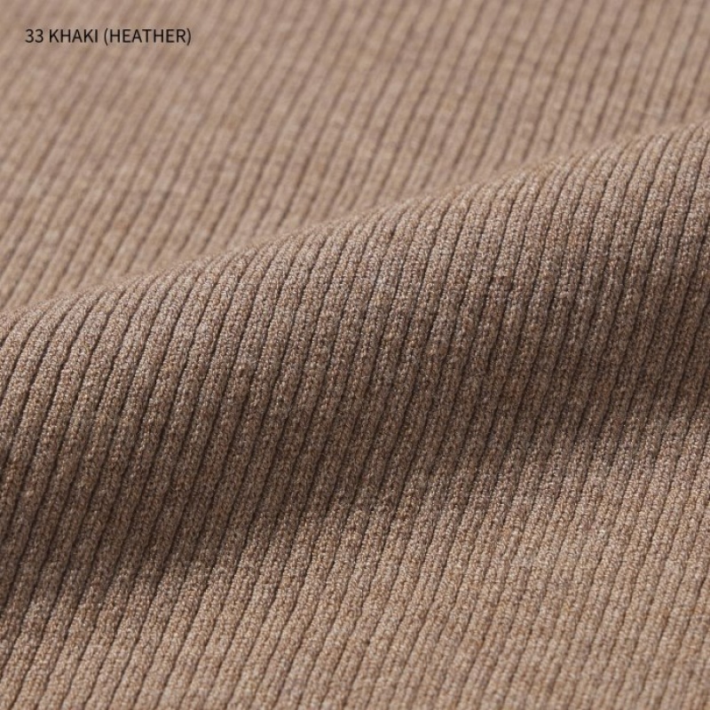 Pantalon Uniqlo Washable Knit Ribbed Lounge Mujer Kaki | 2200675