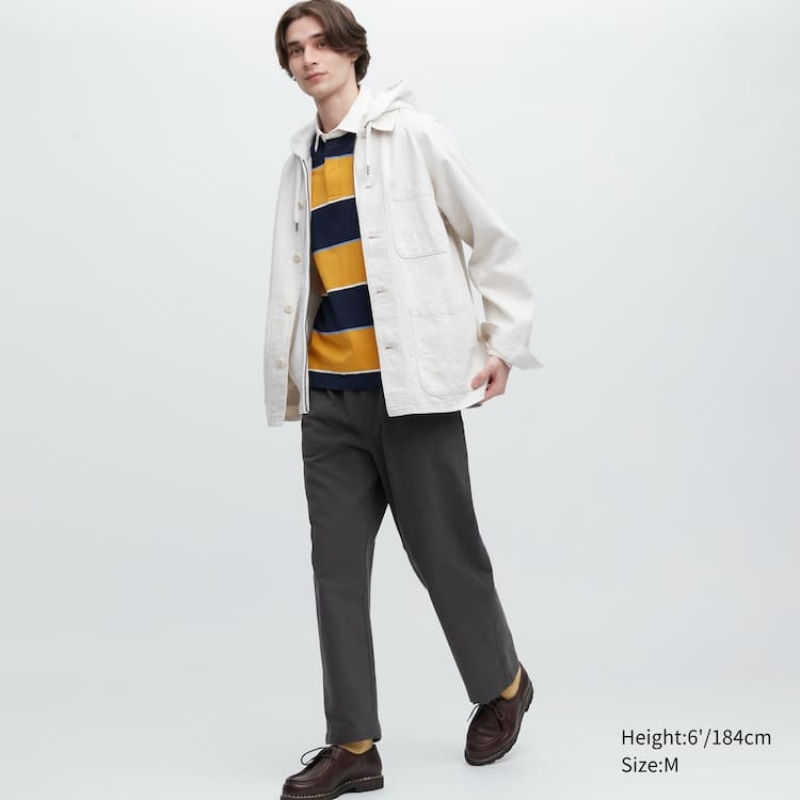 Pantalon Uniqlo Washed Jersey Ankle Hombre Gris | 2328466